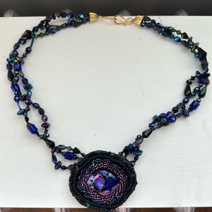 Blue & Purple Beaded Necklace